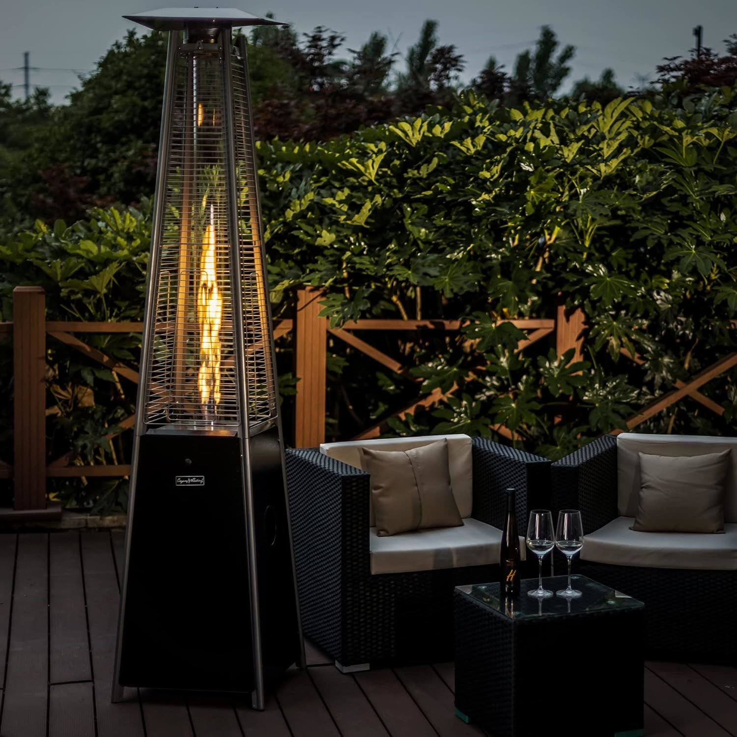LEGACY HEATING Delta X5 Pyramid Patio Heater, 40,000BTU Outdoor Patio Heater Doba
